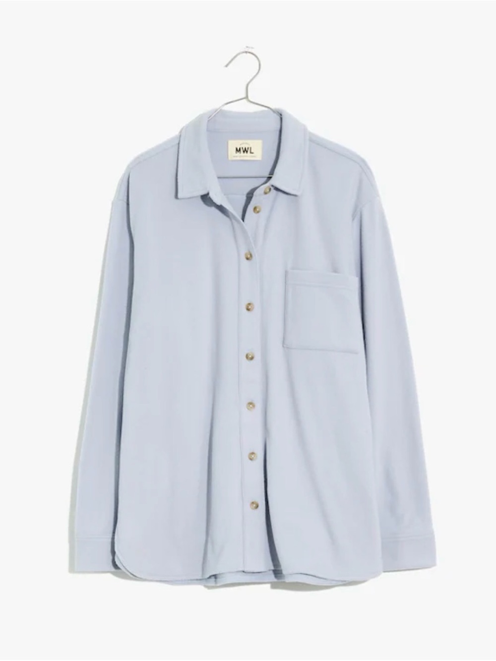 Womens Madewell MWL Fleece layer Shirt Jacket Dusty Pool Blue Plus 2X